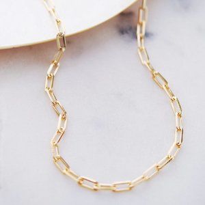 Paperclip chain necklace - Gold Filled